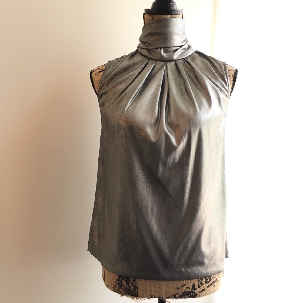Vintage Silver Metallic Halter Top